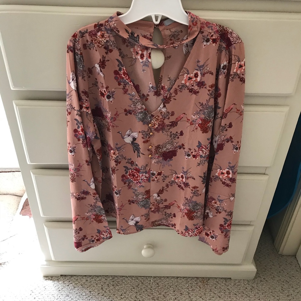 Mauve floral shirt